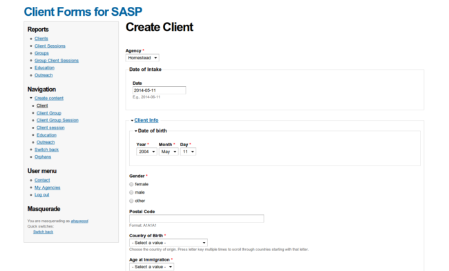 client forms for SASP